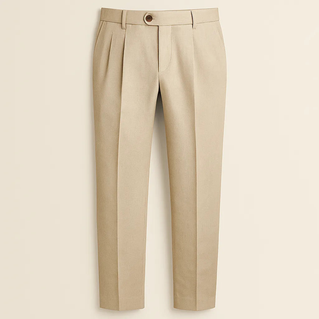 Elegant Beige Linen Trousers